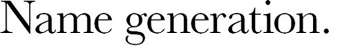 Name Generation